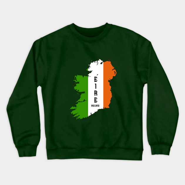 Ireland map & flag Crewneck Sweatshirt by Travellers